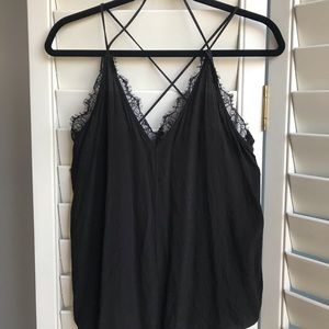 UO Silence and Noise Black Lace Tank Top